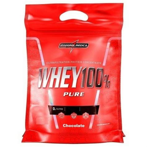 Kit 5x Whey 100 Pure 1800g Refil Chocolate Integralmédica Otimanutri