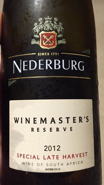 2012 Nederburg The Winemaster S Reserve Special Late Harvest South