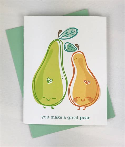 You Make A Great Pear Pun Wedding Or Engagement Card Etsy