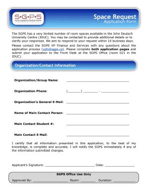 Fillable Online Space Request Form Fax Email Print Pdffiller