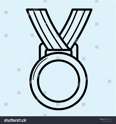 Medal Vector Icon Black Outline Stock Vector (Royalty Free) 2022358115 | Shutterstock