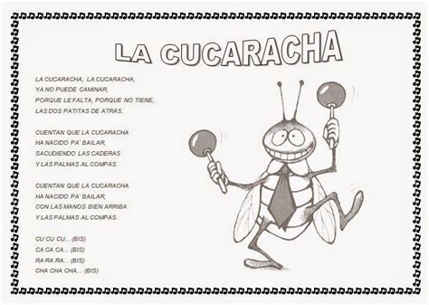 CANTORES INFANTILES LA CUCARACHA Cancionero Infantil Canciones