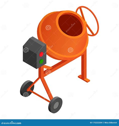 Concrete Mixer Icon Isometric Style Stock Vector Illustration Of