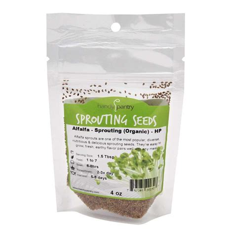 Handy Pantry Brand Organic Alfalfa Sprouting Seed Oz High