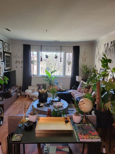 Small Eclectic Maximalist Plant Filled Condo Apartment Therapy