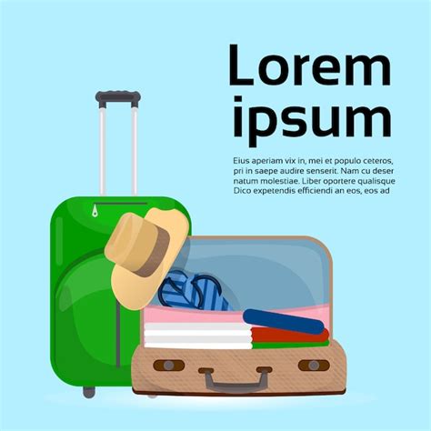 Premium Vector Baggage Suitcases And Bags Template Travel And