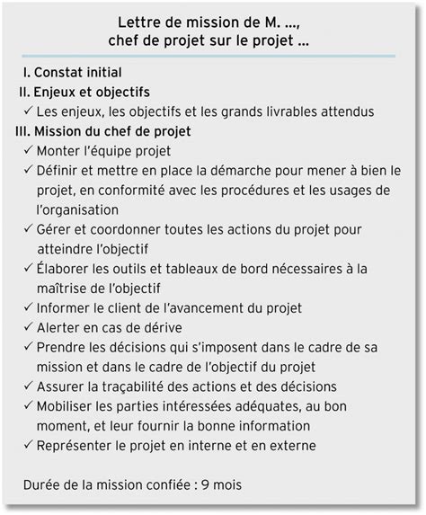 Lettre De Mission Exemple