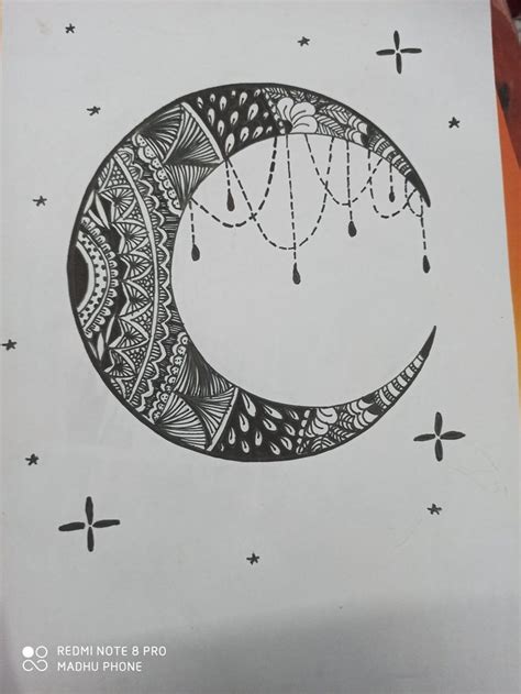 Moon mandala art | Mandala art, Mandala design art, Moon mandala