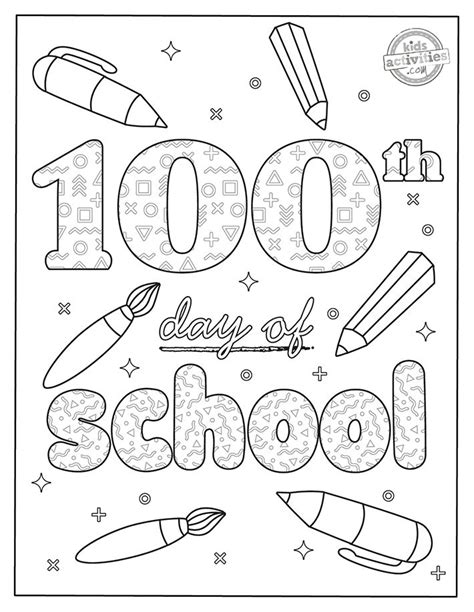 Funnest 100th Day Of School Coloring Pages To Print And Color School