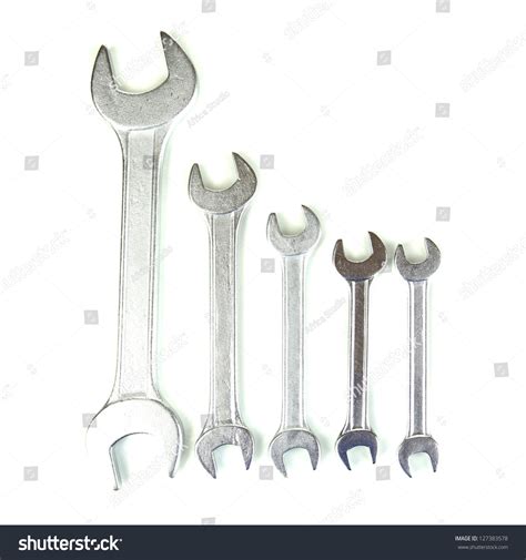 Different Types Wrenches Isolated On White Stock Photo 127383578