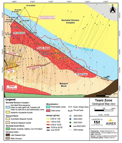 Amex To Consolidate Team Zone With 210 And E3 Gold Zones To Form A 1 4 Km Mineralized Corridor