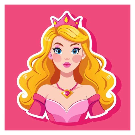 Premium Vector Beautiful Princess Girl Sticker Vector