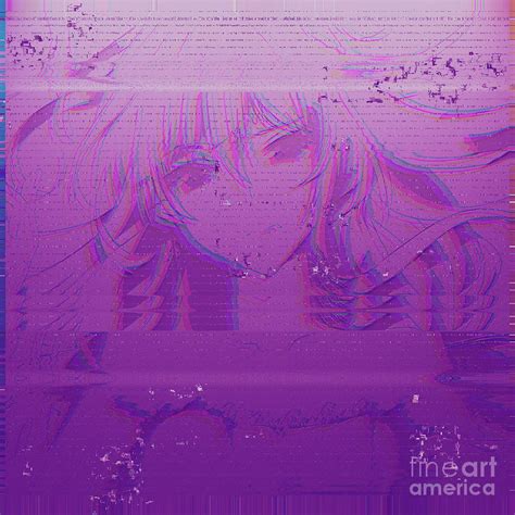 Glitched Anime Girl Digital Art By Daniel De Klawn