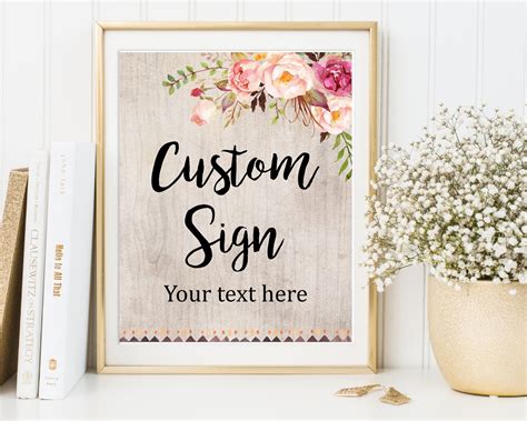 Boho Tribal Custom Sign Floral Boho Custom Wedding Sign