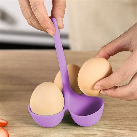 Hariumiu Heat Resistant Egg Cooker Silicone Egg Steamer 35 Cavities Long Handle Heat Resistant