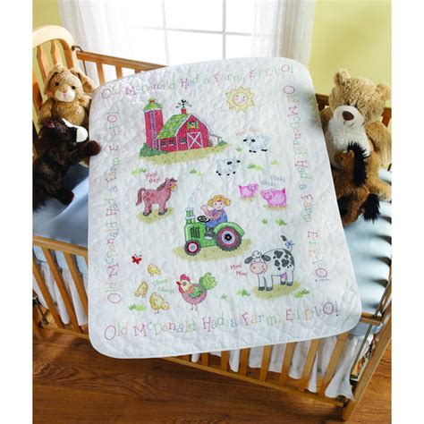 Stamped Embroidery Baby Quilt Kit