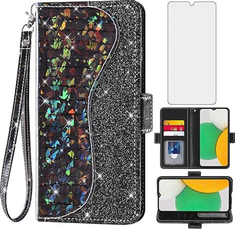 Asuwish Phone Case For Samsung Galaxy A03 Core Wallet Cover With Screen Protector And Flip