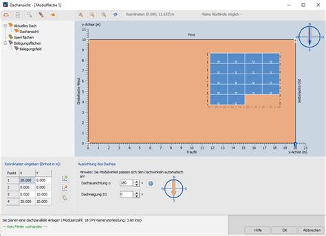 Grafische Belegung PV SOL Hilfe