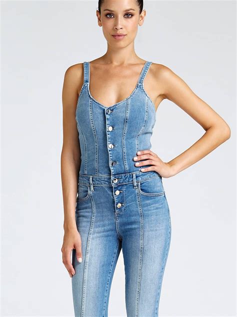 Denim Button Jumpsuit Guess Eu Fashion Clothes Design Denim Outfit