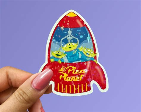 Aliens Toy Story Pizza Planet Holographic Stars Vinyl Sticker the Claw Swirling Saucers Pixar ...