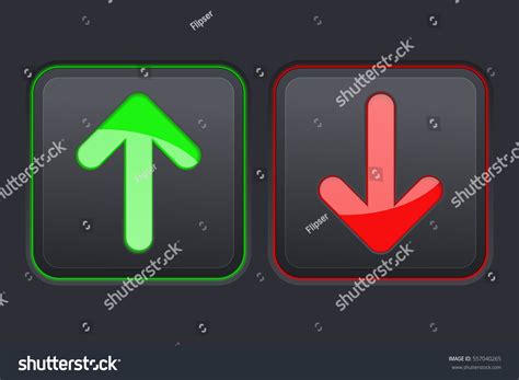 Down Square Black Buttons Green Red Stock Vector Royalty Free 557040265