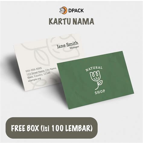 Jual CETAK KARTU NAMA MURAH 1 SISI 2 SISI SEHARI JADI 1 BOX ISI 100