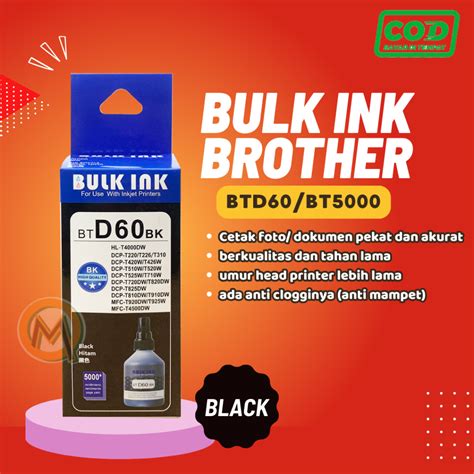 Jual Tinta Brother Bt D Black Cmyk Original Bulk Ink Untuk