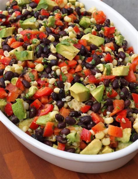 Black Bean Salad With Corn Red Peppers Avocado And Lime Cilantro Vinaigrette