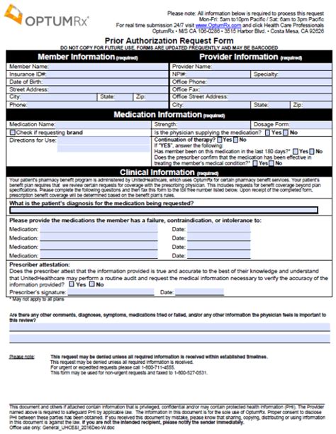 Optumrx Prior Authorization Form 2025 Rowe Celinda