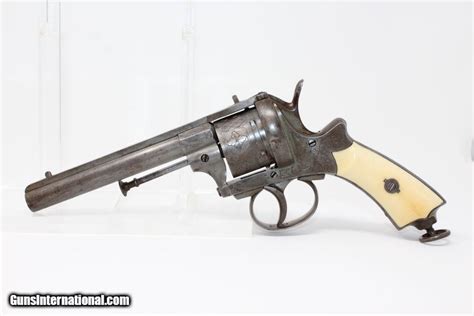 ENGRAVED European IVORY GRIP 11mm PINFIRE Revolver