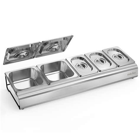 Onlyfire Pizza Topping Station Stainless Steel Seasoning Containers