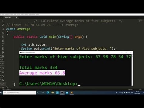 Learn Java Program To Calculate Total And Average Marks Of Subjects