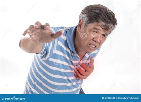 Old Man Having Chest Pain Heart Attack Stock Photo Image Of