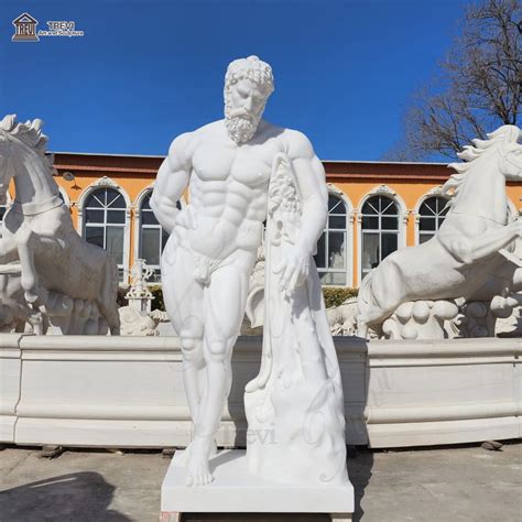 Marble Farnese Hercules Statue Famous Ancient Greek God - Trevi Statue