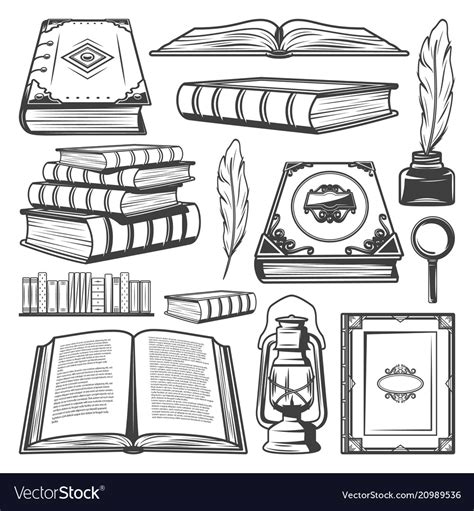 Vintage book elements collection Royalty Free Vector Image