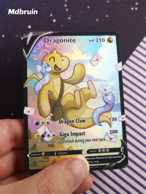 Dragonite And Dratini Pokemon Card Holographic Artofit