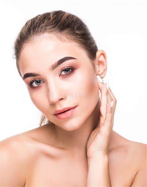 Nude Facial Foundation Cream Close Up Texture Natural Cosmetic Beige Paint Smear Female Face