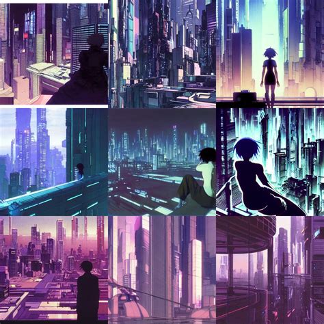 Glitch Ghost In The Shell Flcl By Makoto Shinkai Stable Diffusion