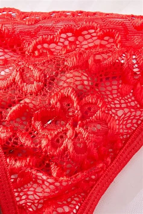 Red Lace Insert Lingerie Set NEWME