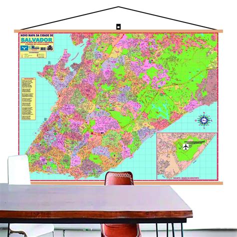 Mapa Salvador Banner Laminado Gigante X Cm Atual Shopee Brasil