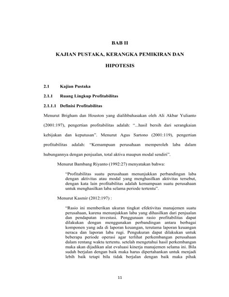 Bab Ii Kajian Pustaka Kerangka Pemikiran Dan Hipotesis