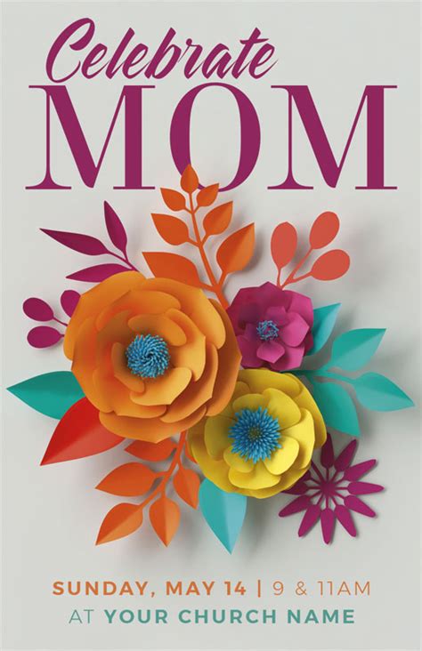 Mother's Day Paper Flowers Postcard - Church Postcards - Outreach Marketing