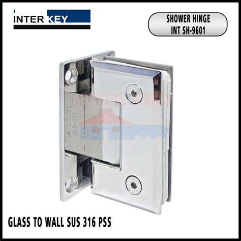 Jual Shower Hinge Interkey 9601 Gw Pss Engsel Pintu Kaca Ke Tembok Sus