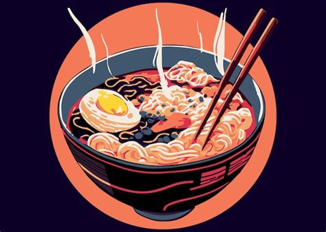 Premium Vector Delicious Hot Bowl Of Japanese Ramen Traditional