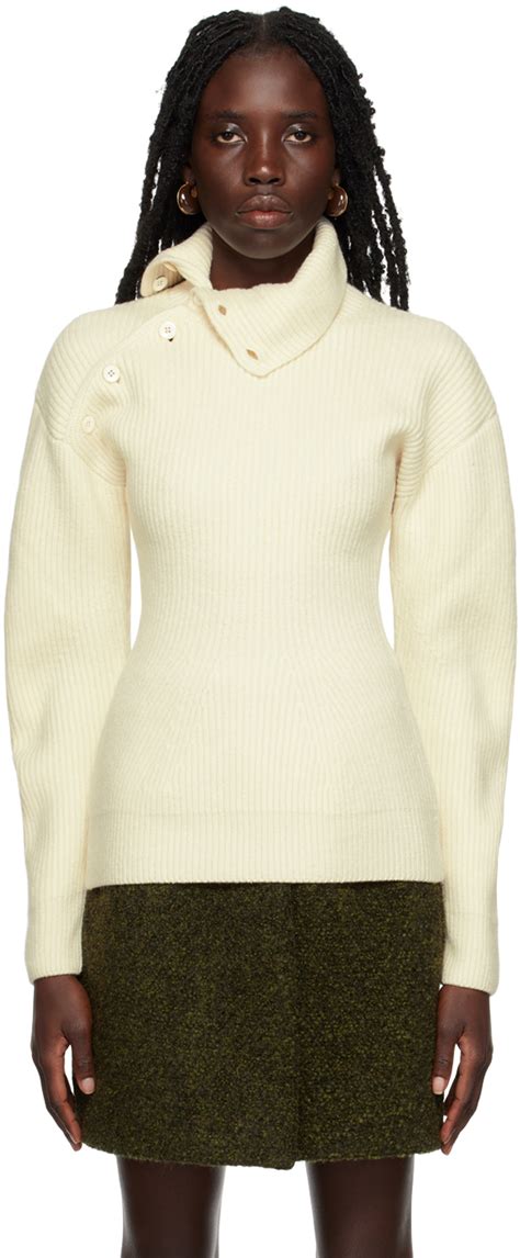 Jil Sander Off White High Neck Sweater Ssense