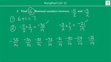 Finding Rational Numbers Between Rational Numbers Using 2 Step Technique Part 3 Youtube