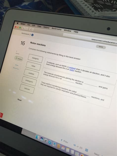 Solved Redox reactions 16 Complete the statements by filing | Chegg.com 