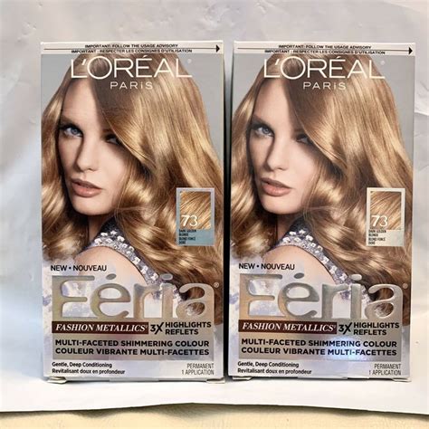 Pk L Oreal Feria Shimmering Permanent Hair Colour Dark Golden Blonde NEW EBay