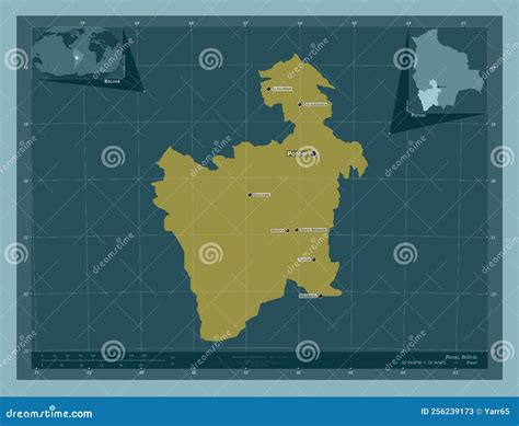 Potosi Bolivia Solid Labelled Points Of Cities Stock Illustration