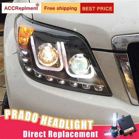 2pcs Led Headlights For Toyota New Prado 2010 2013 Led Car Lights Angel